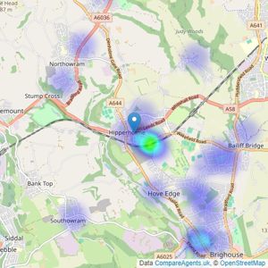 SW Property - Hipperholme listings heatmap