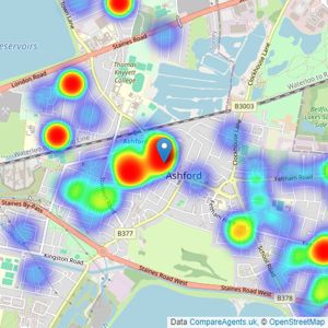 Swans Estate Agents - Ashford listings heatmap