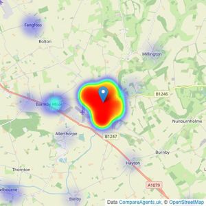 Sweetmove - Pocklington listings heatmap