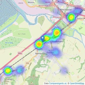 Swetenhams - Frodsham listings heatmap