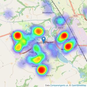 Swetenhams - Winsford listings heatmap