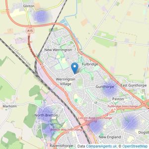 Symonds & Greenaway - Peterborough listings heatmap