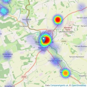 Symonds & Sampson - Blandford listings heatmap