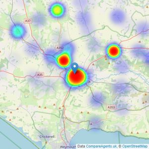 Symonds & Sampson - Dorchester listings heatmap