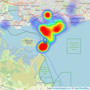 Tailor Made - Sandbanks listings heatmap