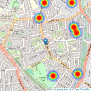 Talbots Partnership - Hendon listings heatmap