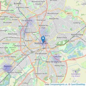 Tanners Estate Agents - Pelham St listings heatmap