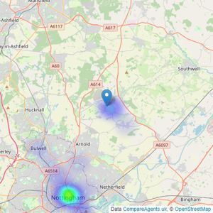 Tassi Sales and Lettings Ltd - Calverton listings heatmap