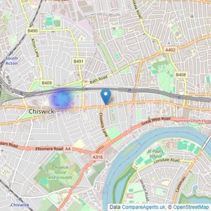 Tate Partnership - Chiswick listings heatmap