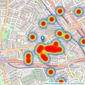 Tates - West Kensington listings heatmap