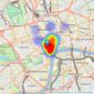 Tavistock Bow - London listings heatmap