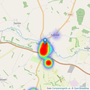 Tayler & Fletcher - Burford listings heatmap