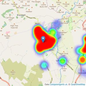 Taylforths Residential - Barnoldswick listings heatmap