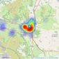 Taylor & Co - Abergavenny listings heatmap