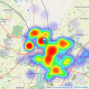 Taylor Cole Estate Agents - Tamworth listings heatmap