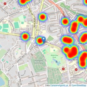 Taylor Gibbs - Highgate listings heatmap