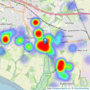 Taylor Hill & Bond - Titchfield listings heatmap