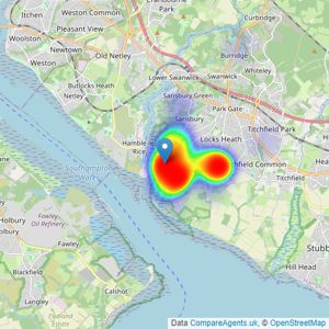 Taylor Hill & Bond - Warsash listings heatmap