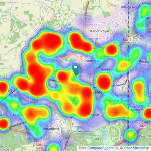 Taylor Robinson - Crawley listings heatmap