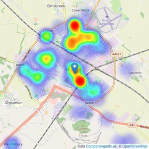 Taylors Estate Agents - Bicester listings heatmap