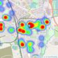 Taylors Estate Agents - Bletchley listings heatmap