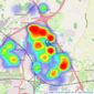 Taylors Estate Agents - Bradley Stoke listings heatmap