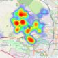 Taylors Estate Agents - Duston listings heatmap