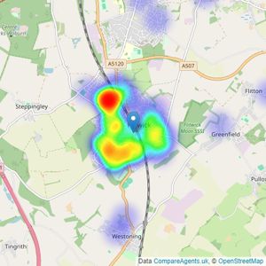 Taylors Estate Agents - Flitwick listings heatmap