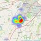 Taylors Estate Agents - Quedgeley listings heatmap