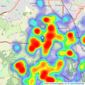 Taylors Estate Agents - Sedgley listings heatmap