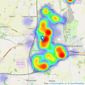 Taylors Estate Agents - Yate listings heatmap