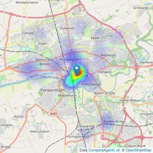 Taylors Estates - Preston listings heatmap