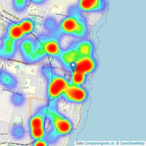 Terence Painter Estate Agents - Broadstairs listings heatmap