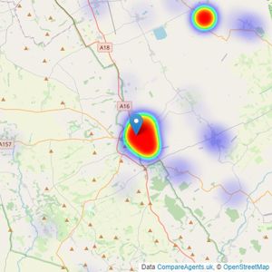 TES Property (Lincolnshire) Limited - Louth listings heatmap