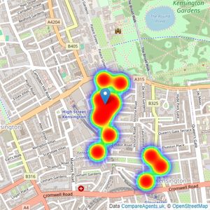 Thackerays - London listings heatmap