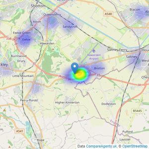 The Big Estate Agency - Chester listings heatmap