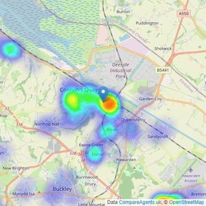 The Big Estate Agency - Shotton listings heatmap