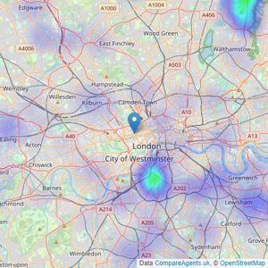 The Estate Agency - London listings heatmap