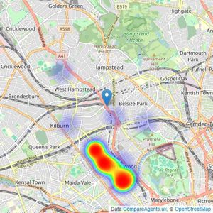 The Estate Company - Hampstead listings heatmap