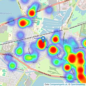 The Frost Partnership - Ashford listings heatmap