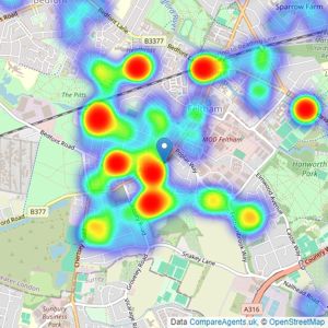 The Frost Partnership - Feltham listings heatmap