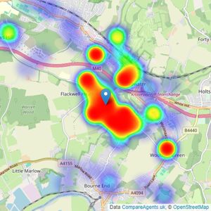 The Frost Partnership - Flackwell Heath listings heatmap