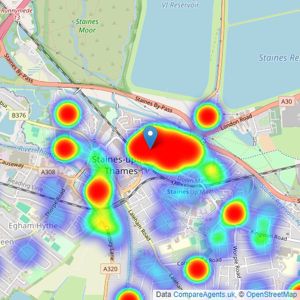 The Frost Partnership - Staines listings heatmap