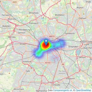 The Good Estate Agency - Manchester listings heatmap