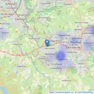 The Home Hub - East Kilbride listings heatmap