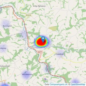 The Keenor Estate Agent - Chulmleigh listings heatmap