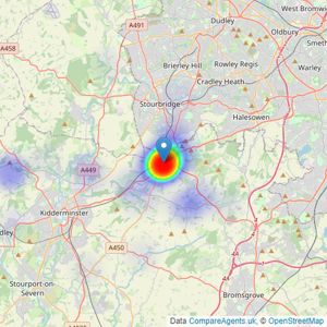 The Lee Shaw Partnership - Hagley listings heatmap