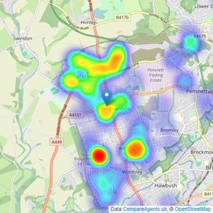 The Lee Shaw Partnership - Kingswinford listings heatmap