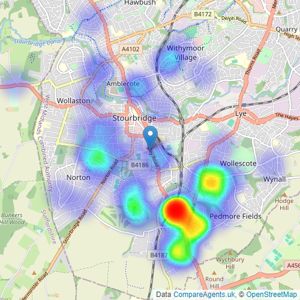 The Lee Shaw Partnership - Stourbridge listings heatmap