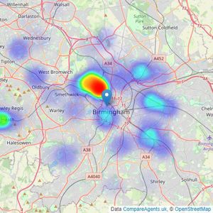 The Online Property Agency - Birmingham listings heatmap